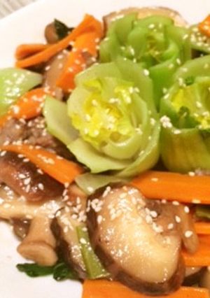 まるでお花畑♪チンゲン菜の中華あんかけ-レシピのメイン写真