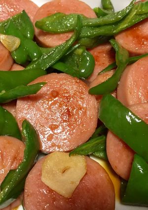 大蒜とソーセージとピーマンの照り焼き-レシピのメイン写真