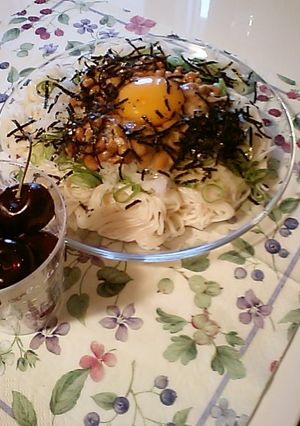 つるつるさっぱり納豆そうめん♪-レシピのメイン写真