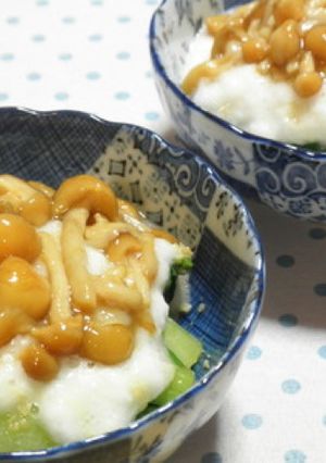 チンゲン菜のピリ辛お浸し☆とろろがけ-レシピのメイン写真