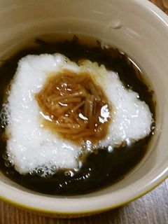 もずく・長いも・なめたけとろとろ3種盛り-レシピのメイン写真