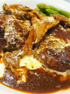 お店の味!きのこの煮込みハンバーグ♪-レシピのメイン写真