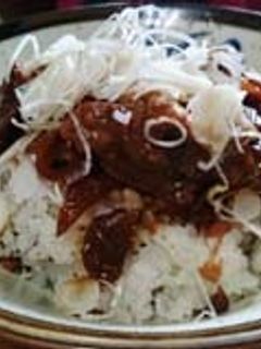 ごはんもの:男子好み!梅ごはん鳥味噌煮丼-レシピのメイン写真