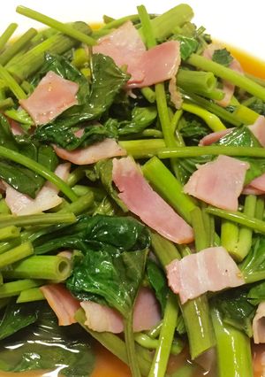 空芯菜のバタポン炒め 超簡単！ 美味しい-レシピのメイン写真