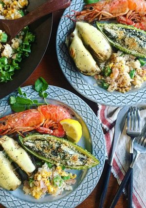 ゴーヤボート☆オイルサーディンパン粉焼き-レシピのメイン写真