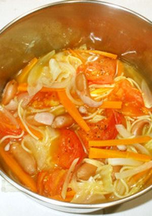 ミネストローネ♪簡単節約♪トマトパスタ入-レシピのメイン写真