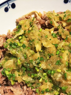 秘伝!牛肉とニンニク大根おろしポン酢麺☆-レシピのメイン写真
