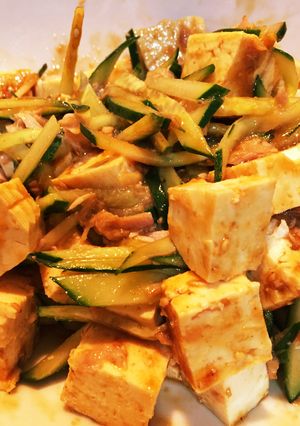 簡単！ツナ入り豆腐の韓国風サラダ♪　-レシピのメイン写真