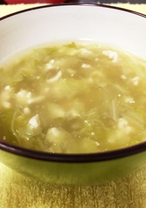 離乳食後期 白菜と鶏挽肉の和風スープ-レシピのメイン写真