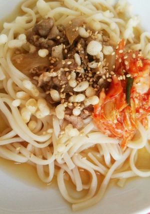 ☆残りの牛丼肉&キムチで冷やしうどん☆-レシピのメイン写真