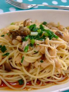 キノコとめんつゆde即席和風パスタ♫♬-レシピのメイン写真
