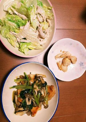 むね肉サラダ&むね肉しめじの和風あんがけ-レシピのメイン写真