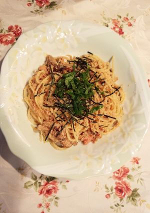 ダイエット！しめじと玉ねぎのたらこパスタ-レシピのメイン写真