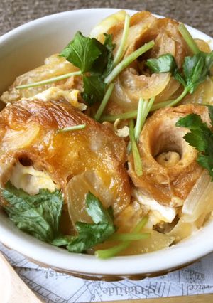 ダイエットにも♪お麩と三つ葉の卵とじ丼-レシピのメイン写真