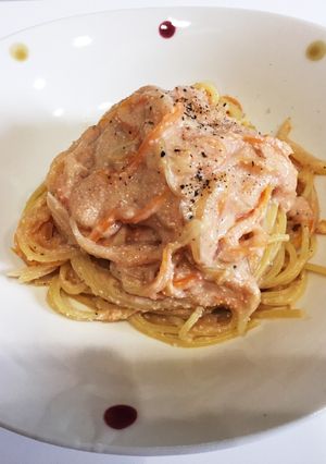 豆乳と千切り野菜deたらこクリームパスタ-レシピのメイン写真