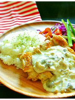 チキンソテー キノコのクリームソースかけ-レシピのメイン写真