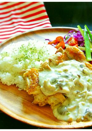 チキンソテー キノコのクリームソースかけ-レシピのメイン写真