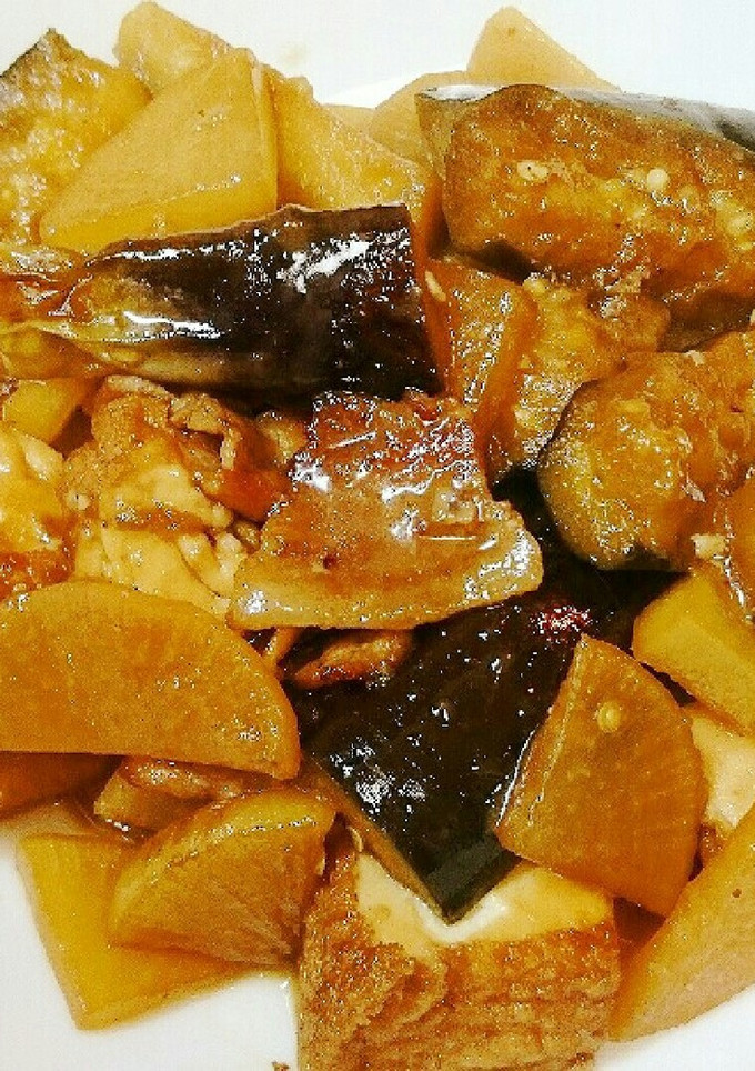 豚バラ大根とナスと絹揚げの炒め煮-レシピのメイン写真