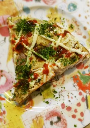 ピンクのジャガイモお好み焼き風♣オムレツ-レシピのメイン写真