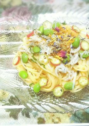 旦那絶賛❕しらす枝豆ゆず胡椒ポン酢パスタ-レシピのメイン写真