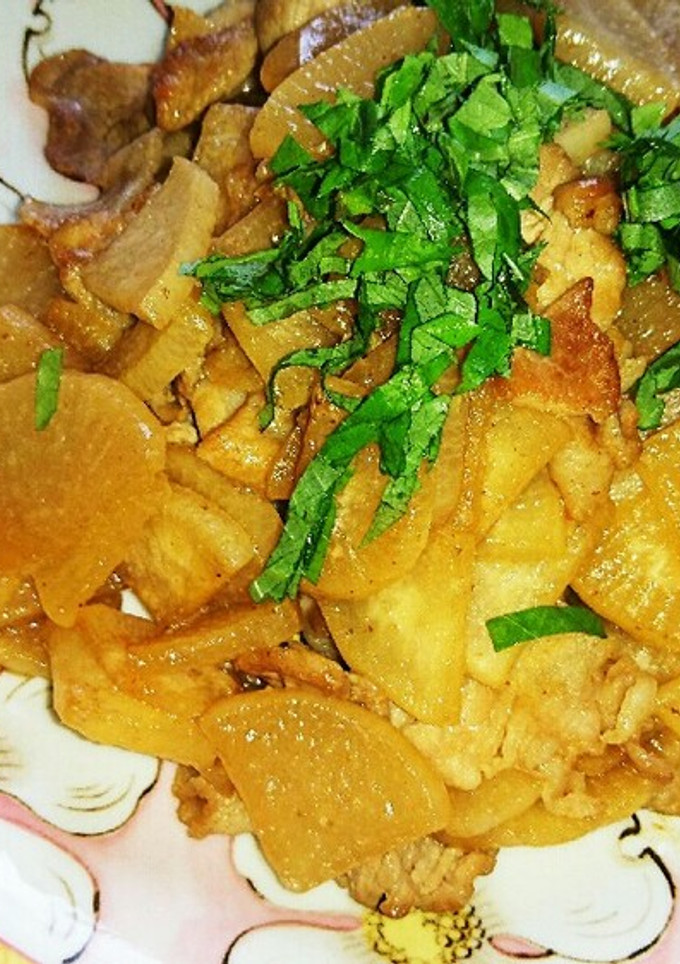 大根と豚こま肉の炒め物-レシピのメイン写真