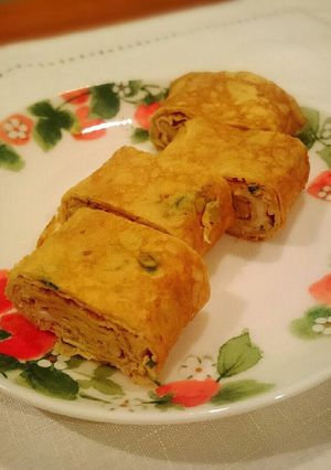 お弁当に♪葱たっぷりソース味の卵焼き-レシピのメイン写真