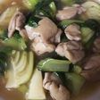 ご飯が進む^o^チンゲン菜と鶏肉の炒め煮