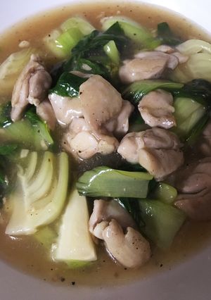 ご飯が進む^o^チンゲン菜と鶏肉の炒め煮-レシピのメイン写真