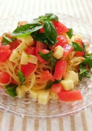 たっぷりトマトとモッツァレラの冷製パスタ-レシピのメイン写真