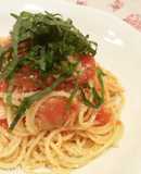 あさりとトマトのパスタ＊しそ風味