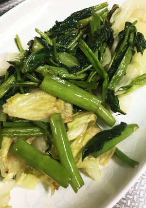 かさましつき、空心菜の炒め物-レシピのメイン写真