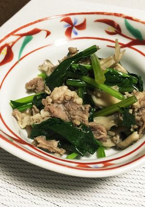 豚こま入りほうれん草の炒め物-レシピのメイン写真