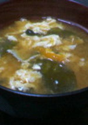 かぼちゃ、わかめ、卵の味噌汁-レシピのメイン写真