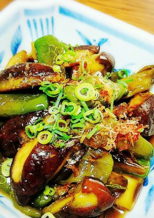 茄子とピーマンのレンジで簡単 胡麻油炒め-レシピのメイン写真