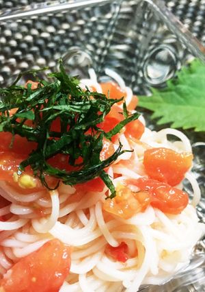 そうめんでトマトとポン酢で冷製パスタ風-レシピのメイン写真