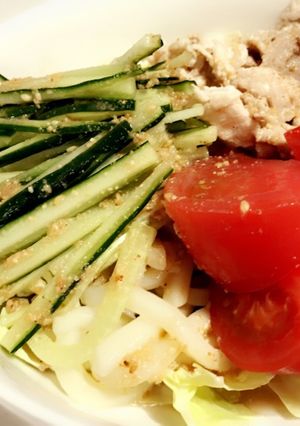 豚しゃぶのゴマだれうどん-レシピのメイン写真