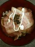 【簡単】ベーコン高菜マヨ丼
