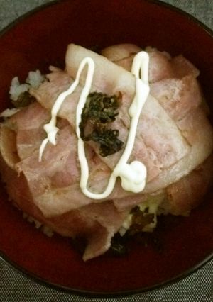【簡単】ベーコン高菜マヨ丼-レシピのメイン写真