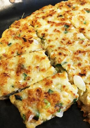 餃子のタネの余で！リメイクチヂミ-レシピのメイン写真