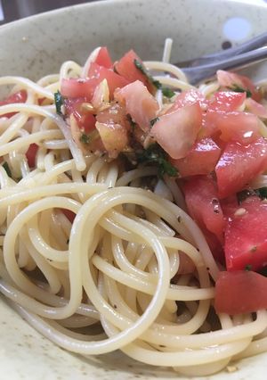 超簡単!トマトの冷製パスタ-レシピのメイン写真