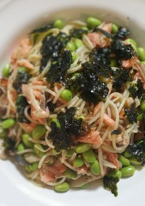 鮭と枝豆となめ茸のパスタ☆ランチ☆-レシピのメイン写真