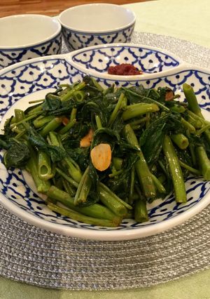 えん菜(空芯菜)のサンバルチリ炒め-レシピのメイン写真
