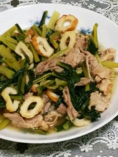 小松菜と豚こまの炒め煮-レシピのメイン写真
