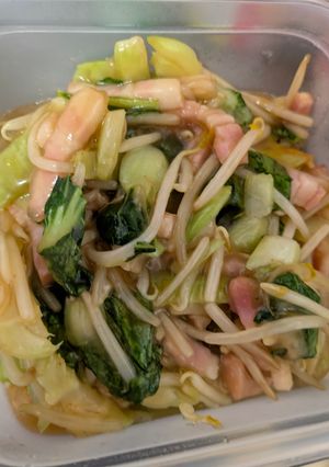 厚切りベーコンとチンゲン菜もやし炒め-レシピのメイン写真