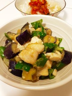 鶏肉と夏野菜で♪香ばしの♪味噌ごま炒め-レシピのメイン写真