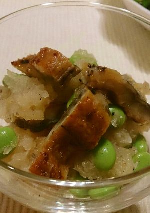 サッパリ栄養！うなぎと枝豆のおろし和え-レシピのメイン写真