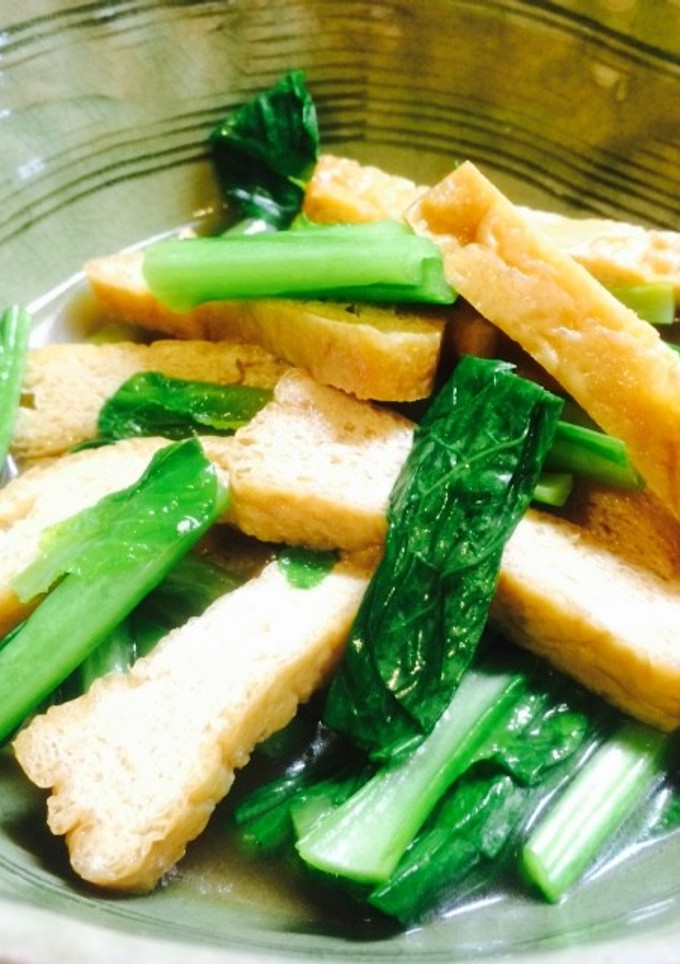5分でできる。簡単小松菜と厚揚げの煮物-レシピのメイン写真