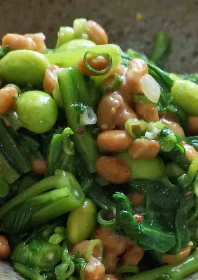 春菊と納豆と枝豆の和え物-レシピのメイン写真