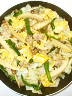 鶏もも肉・しめじ・筍・キャベツ野菜炒め煮-レシピのメイン写真