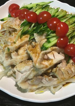 茹で鶏のすりゴマポン酢ソースかけ-レシピのメイン写真